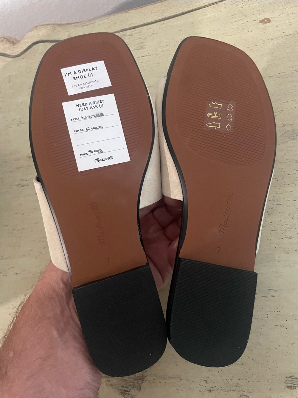 Madewell The Maycie Toe-Loop Slide in Suede Flax Size 7 NWOB $98 NZ725 - Picture 7 of 7